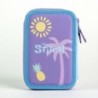 Estuche Escolar con Accesorios Stitch Morado 41 x 58 x 3 cm