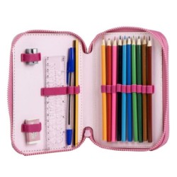 Estuche Escolar con Accesorios Gabby's Dollhouse Rosa 41 x 58 x 3 cm
