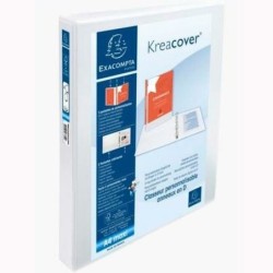 Carpeta de anillas Exacompta KREACOVER Blanco A4+ (10 Unidades)