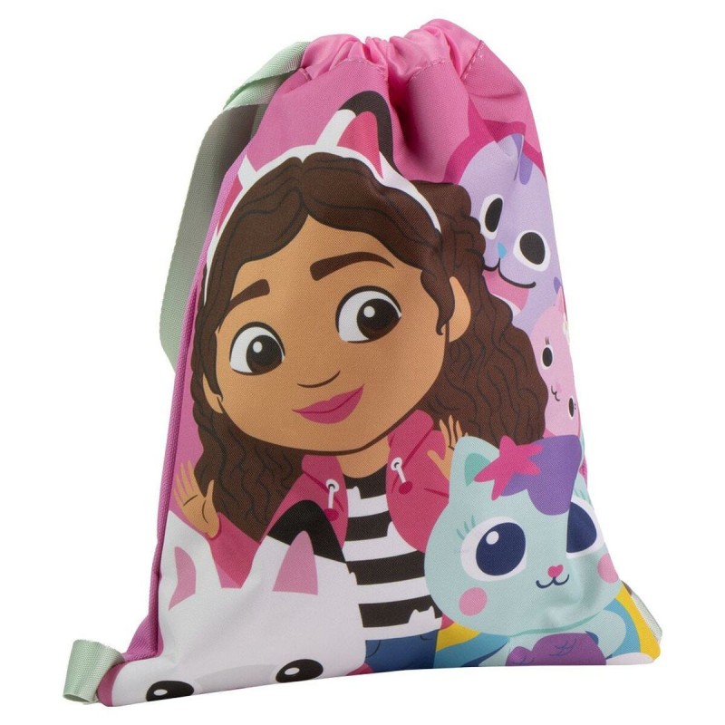 Bolsa Mochila con Cuerdas Gabby's Dollhouse Rosa 27 x 33 x 1 cm
