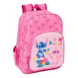 Mochila Escolar Lilo & Stitch Chill Rosa Menta 26 x 34 x 11 cm