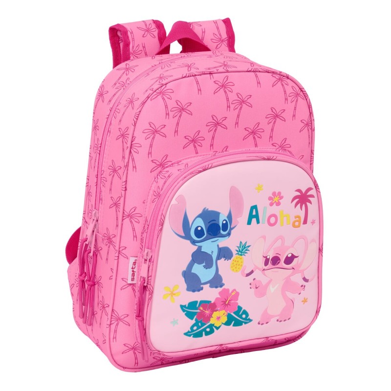 Mochila Escolar Lilo & Stitch Chill Rosa Menta 26 x 34 x 11 cm