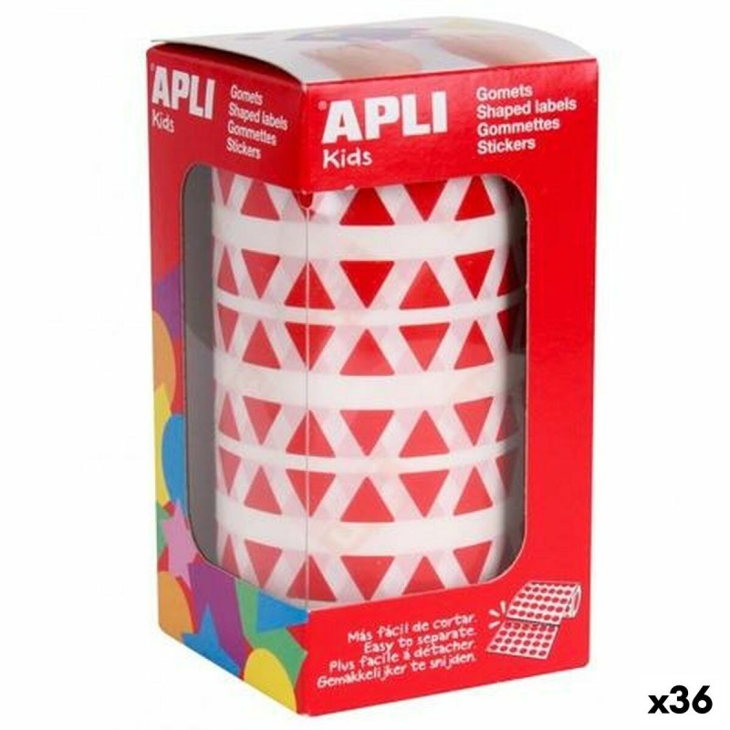 Pegatinas Apli Gomets Rojo Triangular (36 Unidades)