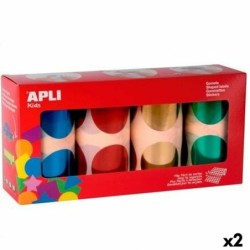 Pegatinas Apli Gomets Multicolor Redondo 4 Piezas (2 Unidades)