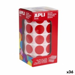 Pegatinas Apli Gomets Rojo Redondo (36 Unidades)