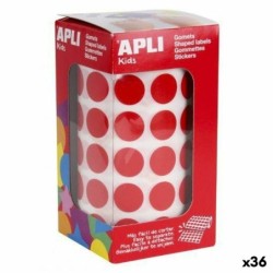 Pegatinas Apli Gomets Rojo Redondo (36 Unidades)