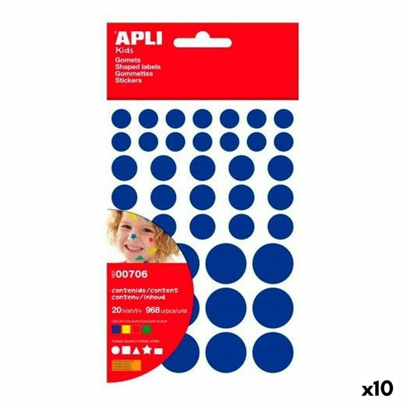 Pegatinas Apli Gomets Multicolor Geométrico 20 Hojas (10 Unidades)