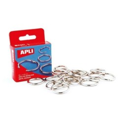 Anillas Apli Plateado Ø 38 mm Encuadernación (10 Unidades)