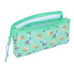 Portatodo Triple Bluey Sisters Verde 22 x 12 x 3 cm
