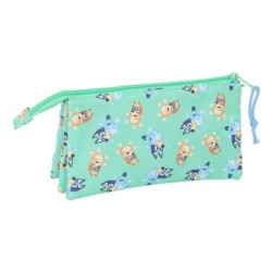 Portatodo Triple Bluey Sisters Verde 22 x 12 x 3 cm