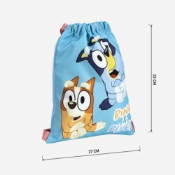Bolsa Mochila con Cuerdas Bluey Azul 27 x 33 cm