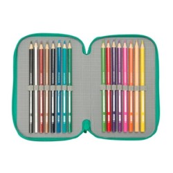 Plumier Triple Real Betis Balompié Aguamarina 12,5 x 19,5 x 5,5 cm 37 Piezas