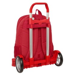 Mochila Escolar con Ruedas Sevilla Fútbol Club Rojo 32 x 43 x 14 cm