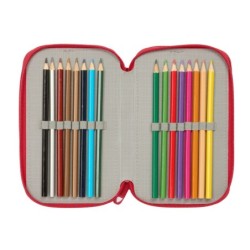 Plumier Triple Sevilla Fútbol Club Rojo 12,5 x 19,5 x 5,5 cm 37 Piezas