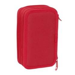 Plumier Triple Sevilla Fútbol Club Rojo 12,5 x 19,5 x 5,5 cm 37 Piezas