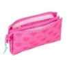 Portatodo Triple Barbie Corazones Rosa 22 x 12 x 3 cm