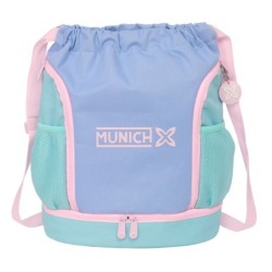 Bolsa Mochila con Cuerdas Munich Mellow Azul Rosa Celeste 35 x 40 x 1 cm