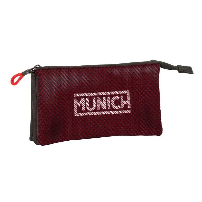 Portatodo Triple Munich Vulcan Negro 22 x 12 x 3 cm