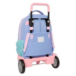 Mochila Escolar con Ruedas Munich Mellow Azul Rosa Azul cielo 33 x 45 x 22 cm