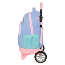 Mochila Escolar con Ruedas Munich Mellow Azul Rosa Azul cielo 33 x 45 x 22 cm