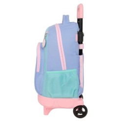 Mochila Escolar con Ruedas Munich Mellow Azul Rosa Azul cielo 33 x 45 x 22 cm