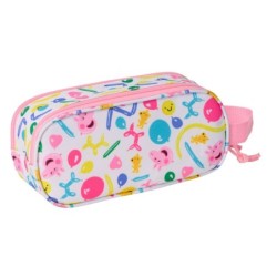 Portatodo Doble Peppa Pig Azul Blanco Rosa 21 x 8 x 6 cm 3D