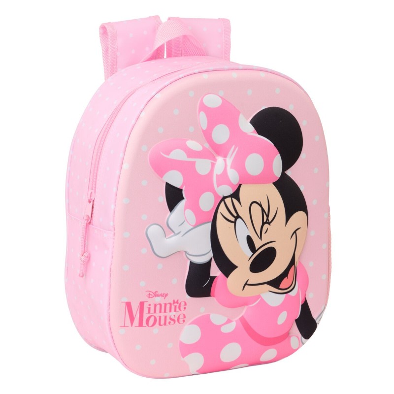 Mochila Infantil Minnie Mouse Rosa 27 x 33 x 10 cm 3D