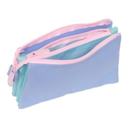 Portatodo Triple Munich Mellow Azul Rosa Azul cielo 22 x 12 x 3 cm