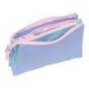 Portatodo Triple Munich Mellow Azul Rosa Azul cielo 22 x 12 x 3 cm