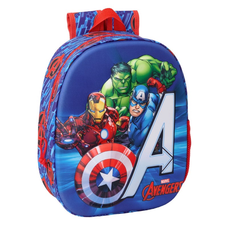 Mochila Infantil The Avengers Rojo Azul oscuro 27 x 33 x 10 cm 3D