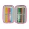 Plumier Triple Gabby's Dollhouse Confetti Rosa Turquesa 12,5 x 19,5 x 5,5 cm 37 Piezas