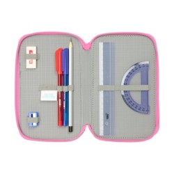 Plumier Triple Gabby's Dollhouse Confetti Rosa Turquesa 12,5 x 19,5 x 5,5 cm 37 Piezas