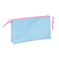 Portatodo Triple BlackFit8 Smile Rosa Azul claro 22 x 12 x 3 cm