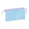 Portatodo Triple BlackFit8 Smile Rosa Azul claro 22 x 12 x 3 cm
