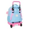Mochila Escolar con Ruedas BlackFit8 Smile Azul Rosa 33 x 45 x 22 cm