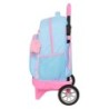 Mochila Escolar con Ruedas BlackFit8 Smile Azul Rosa 33 x 45 x 22 cm