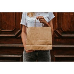 Bolsa de Papel Algon Kraft 26 x 17 x 26 cm 3 Piezas (24 Unidades)