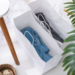 Bolsa de Papel Algon Blanco 26 x 17 x 26 cm 3 Piezas (24 Unidades)