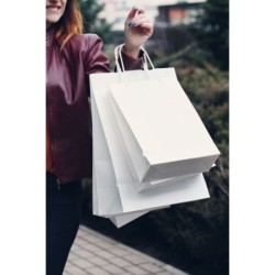 Bolsa de Papel Algon Blanco 32 x 12 x 40 cm 3 Piezas (24 Unidades)