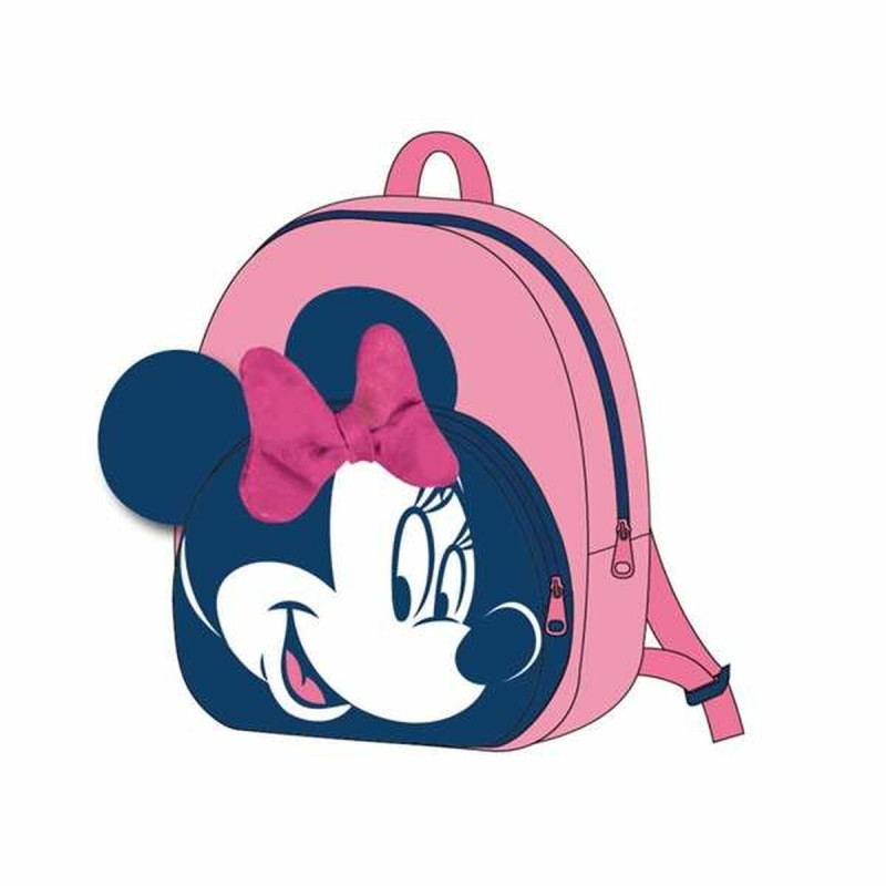 Mochila Escolar Minnie Mouse Rosa 18 x 22 x 4 cm
