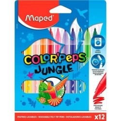 Set de Rotuladores Maped COLOR´PEPS JUNGLE Multicolor 12 Piezas (12 Unidades)