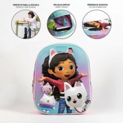 Mochila Escolar 3D Gabby's Dollhouse Rosa 25,0 x 31,0 x 10,0 cm