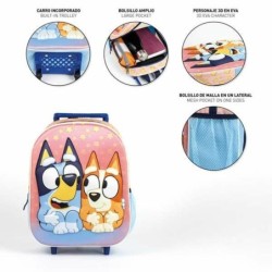Mochila Escolar 3D con Ruedas Bluey Rosa 25,0 x 31,0 x 10,0 cm