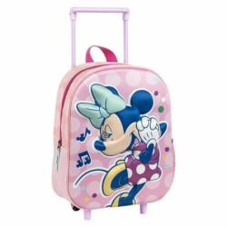 Mochila Escolar 3D con Ruedas Minnie Mouse Rosa 25,0 x 31,0 x 10,0 cm