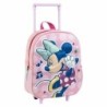 Mochila Escolar 3D con Ruedas Minnie Mouse Rosa 25,0 x 31,0 x 10,0 cm