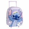 Mochila Escolar 3D con Ruedas Stitch Lila 25,0 x 31,0 x 10,0 cm