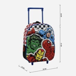 Mochila Escolar 3D con Ruedas The Avengers 25,0 x 31,0 x 10,0 cm
