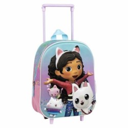Mochila Escolar 3D con Ruedas Gabby's Dollhouse Rosa 25,0 x 31,0 x 10,0 cm