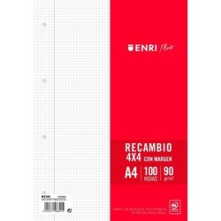 Hojas de repuesto ENRI Blanco A4 100 Hojas (24 Unidades)