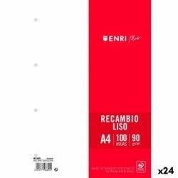 Hojas de repuesto ENRI Blanco A4 100 Hojas (24 Unidades)